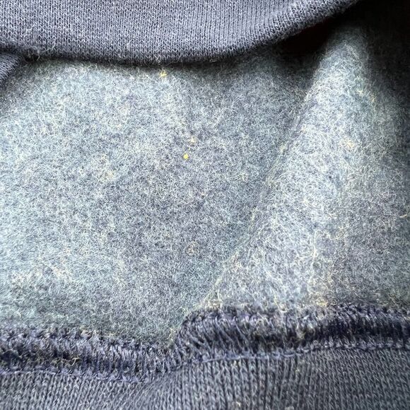 New Champion Men US S Navy Blue Orange Double Dry Eco Colorblocked Fleece Hoody - Picture 8 of 10